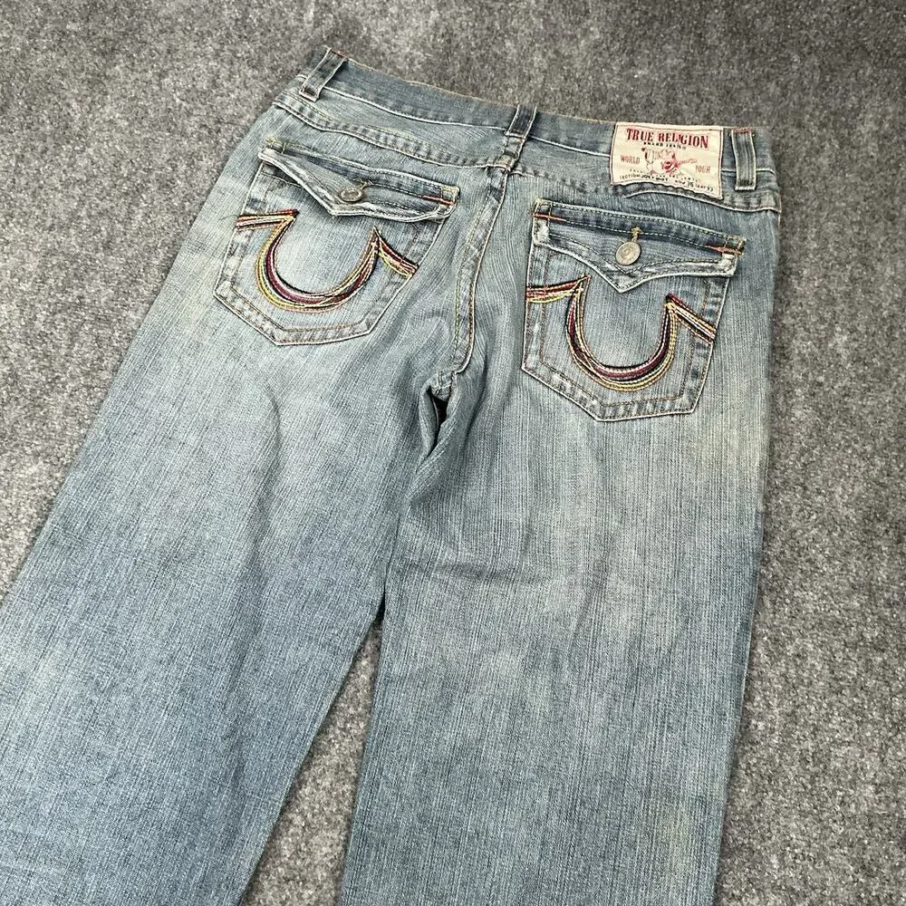 True Religion Y2K Embroidered Back Pocket Bootcut Mens 36x33